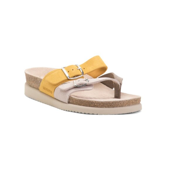 MEPHISTO Warm Grey Made In France Suede Happy Sandals
